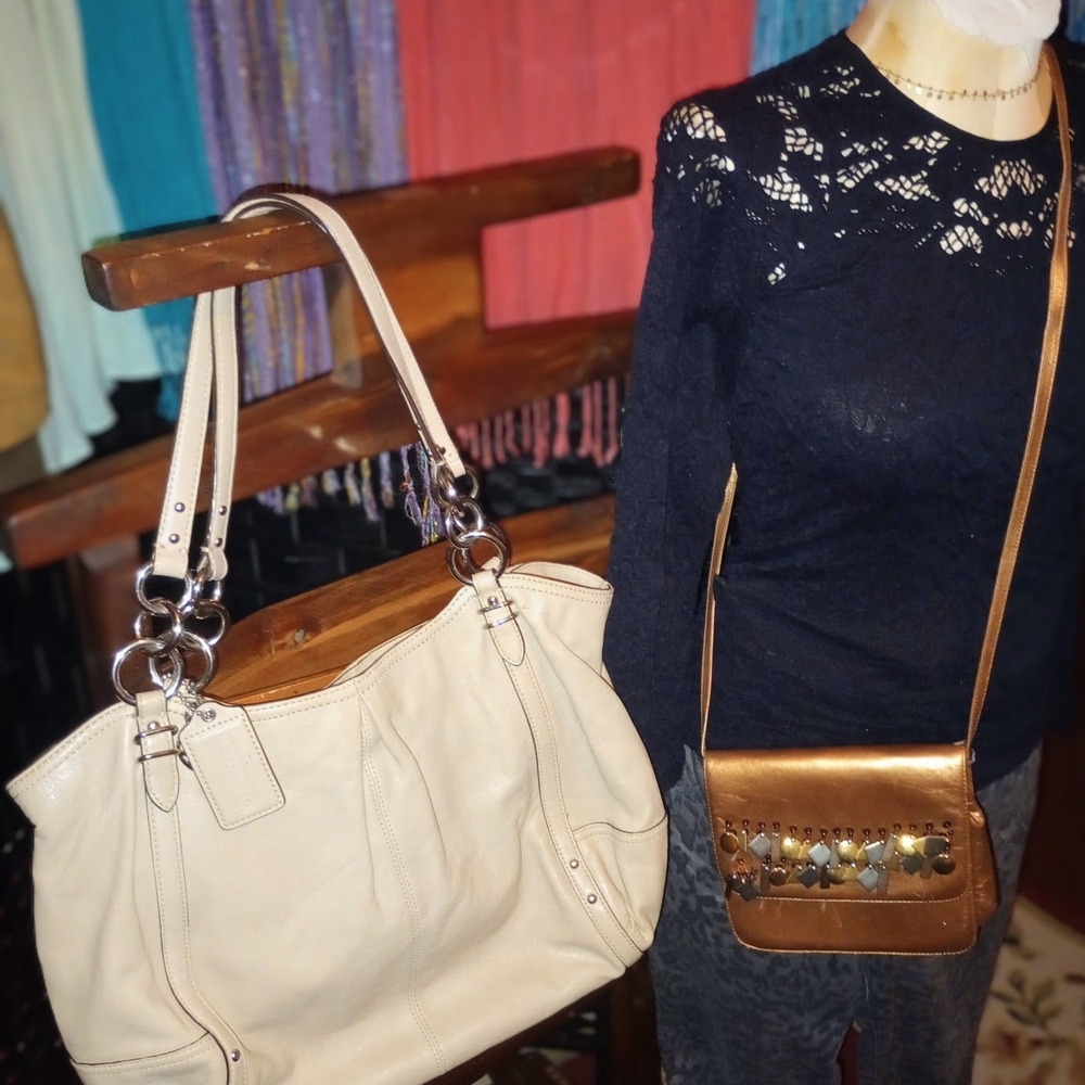 BUNDLE! Coach Bag, Size 10 Pants, Top, And Bronze Purse - Picture 3 of 4